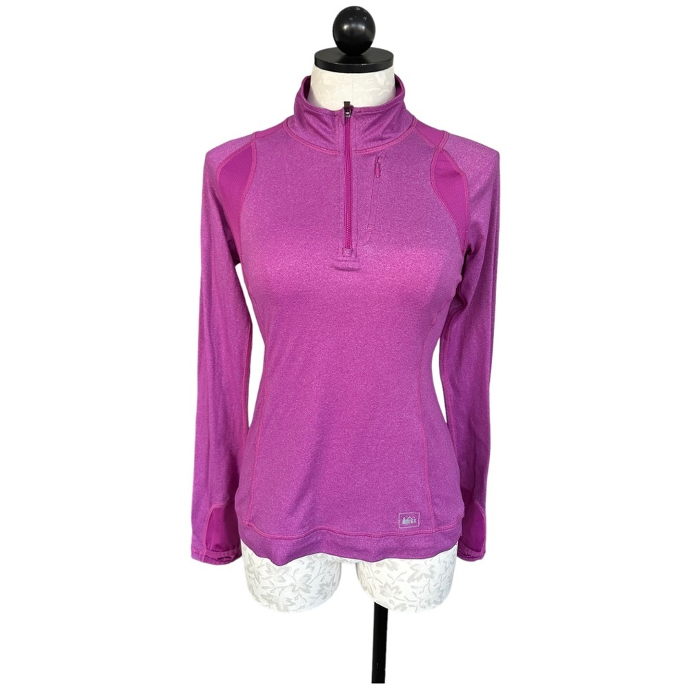 REI Women's Base Layer Long Sleeve Pink 1/4 Zip  Size XS